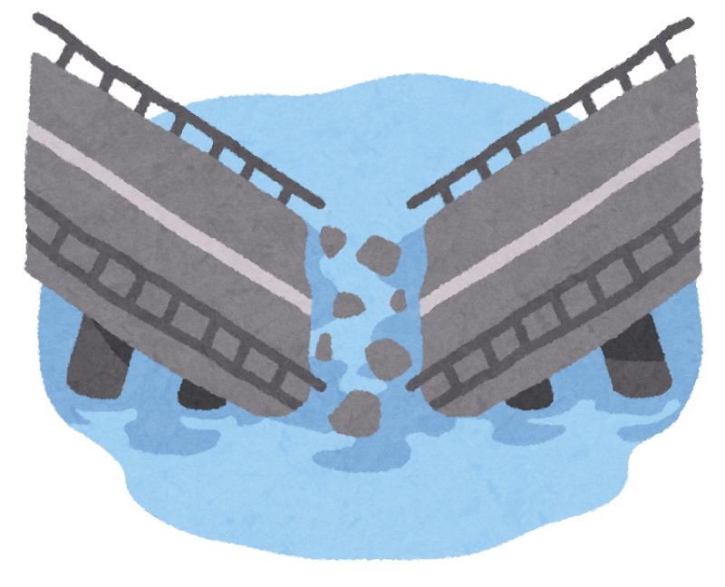 壊れた橋のイラスト